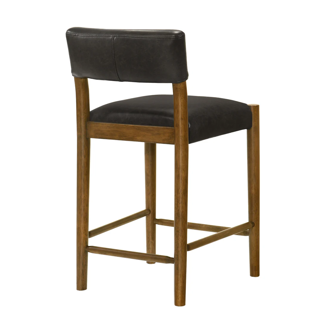 Armen Living Bennet Faux-Leather Upholstered Counter Chair
