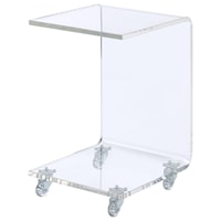 Contemporary Acrylic Snack Table with Casters