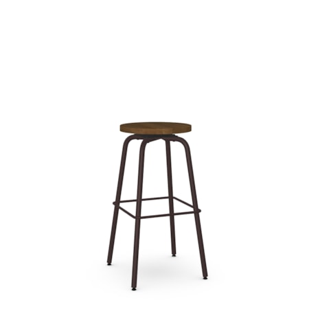 Bar Height Swivel Stool with Wood Seat
