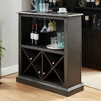 Traditional Standing Bar Table with Wine Bottle Storage 