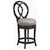 Artistica Cohesion Axiom Oval Back Swivel Counter Stool with Upholstered Seat