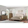 Emerald Interlude Queen Arched Panel Bed with Upholstery