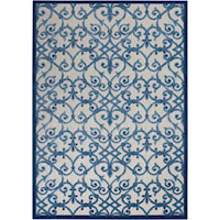 5'3" x 7'5" Grey/Blue Rectangle Rug