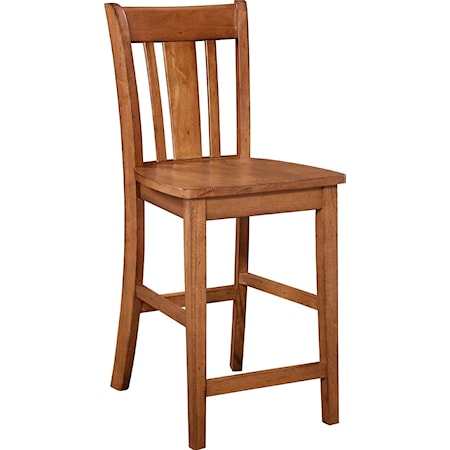 Transitional San Remo Counter Stool in Bourbon Oak