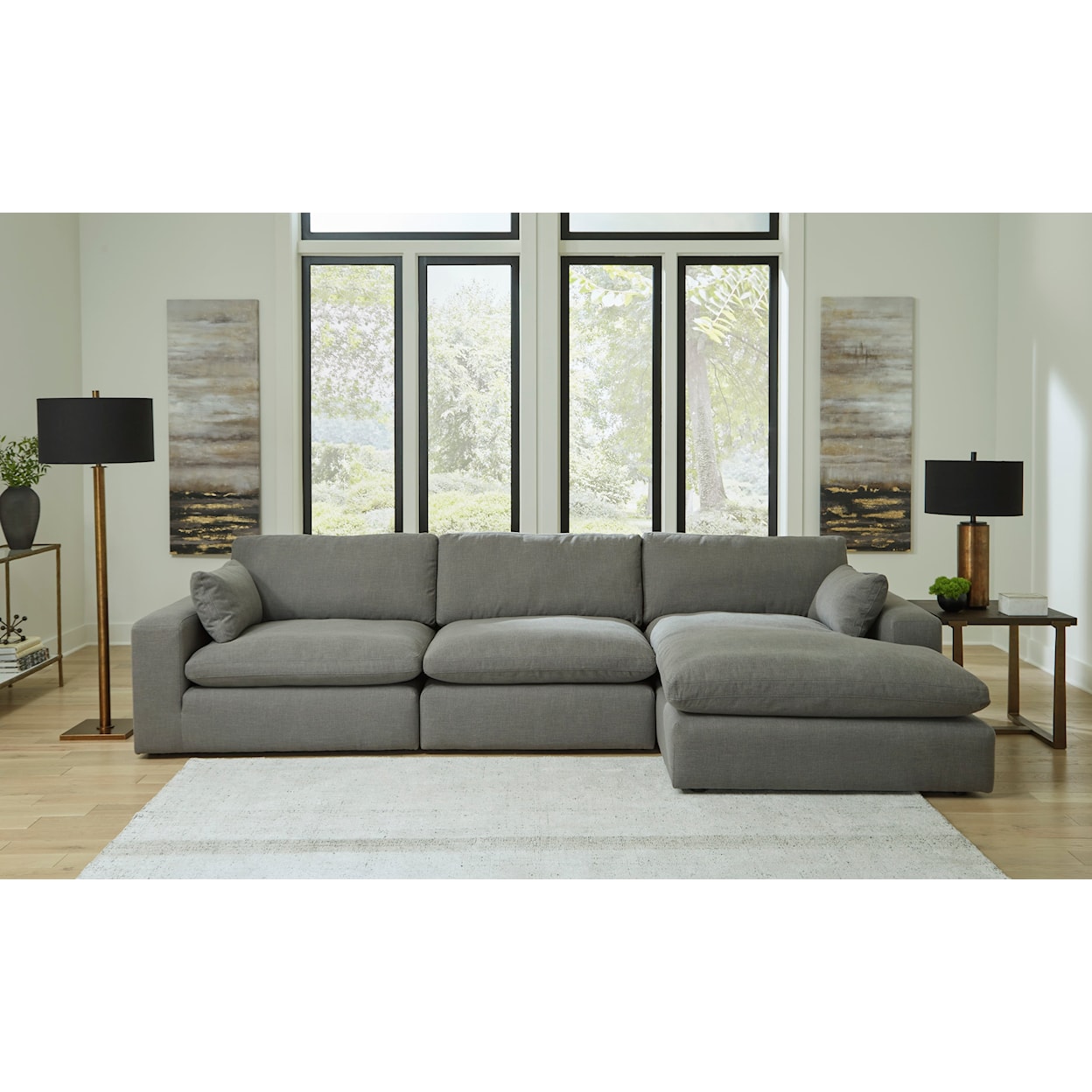 Benchcraft Elyza 3-Piece Modular Sectional with Chaise