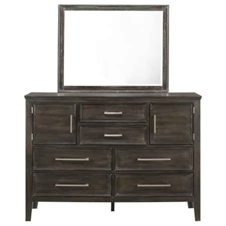 Dresser and Mirror Set