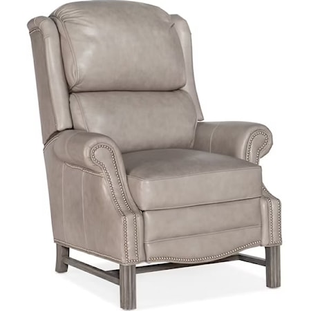 Traditional High Leg Recliner with Rolled Arms