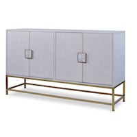 Contemporary 4-Door Tall Credenza with Drawers