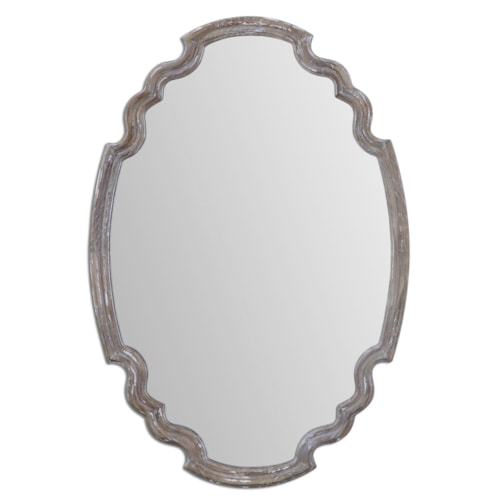 Contemporary Ludovica Aged Wood Mirror