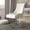 Accentrics Home Home Office Beige Button Tufted Home Office Chair