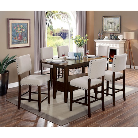 7-Piece Counter Height Dining Table Set