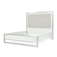 Contemporary Queen Panel Bed with Headboard USB Ports