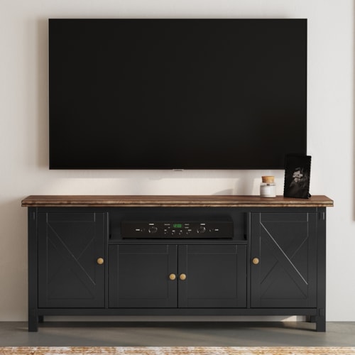 Farmhouse 4-Door 72" Media Console with Chickory Top