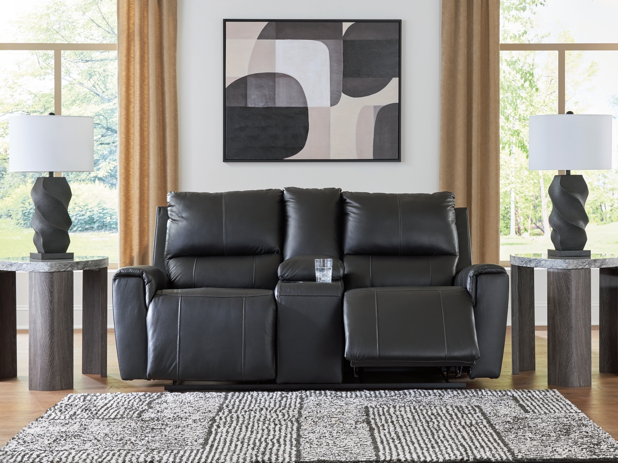 Signature Design by Ashley Glossmore Dbl Rec Loveseat W/console