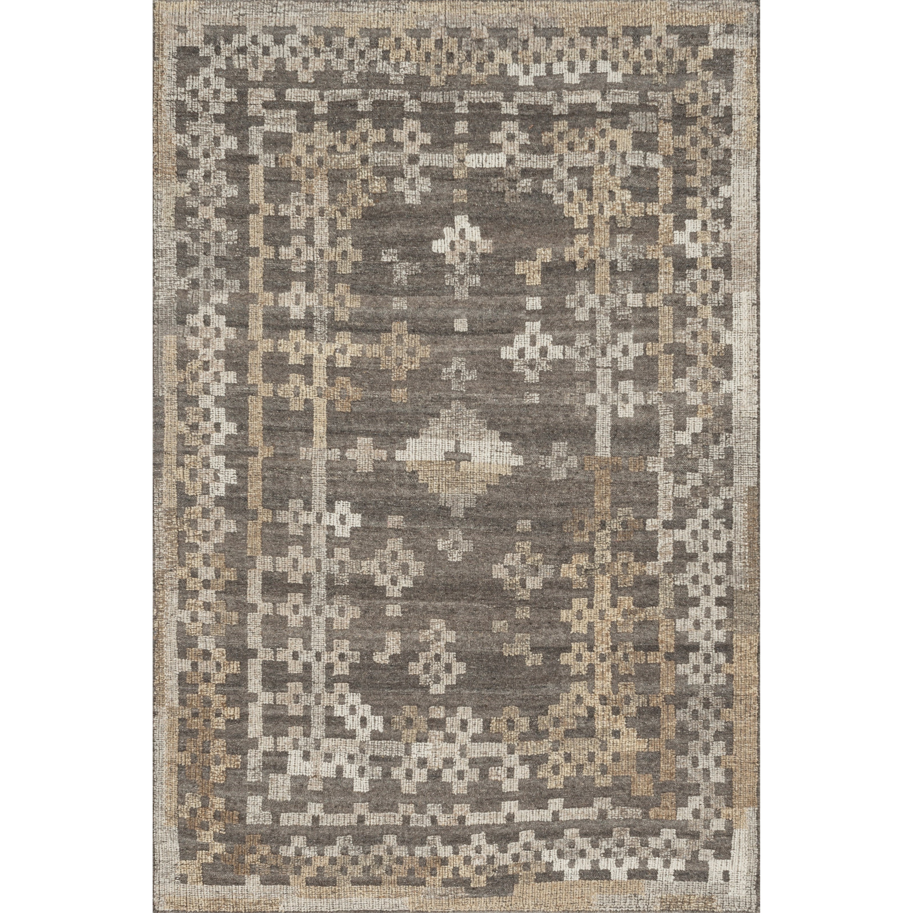 1'6" x 1'6"  Charcoal / Taupe Rug