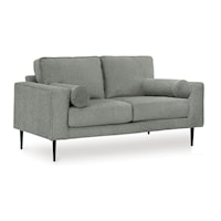 Contemporary Loveseat with Metal Legs