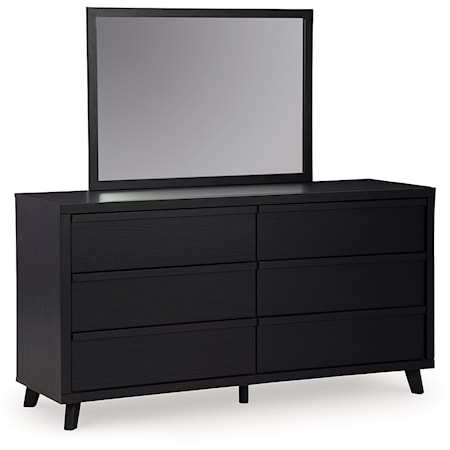 Contemporary Dresser and Mirror