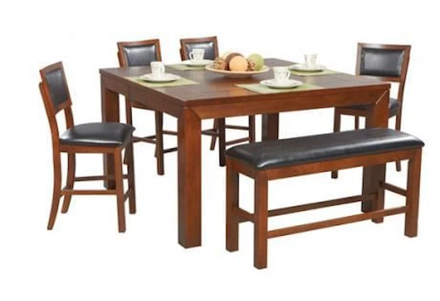 Franklin 6-Piece Tall Table, Bench & Barstool Set by Winners Only at Conlin's Furniture