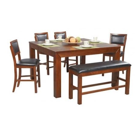 6-Piece Tall Table, Bench & Barstool Set