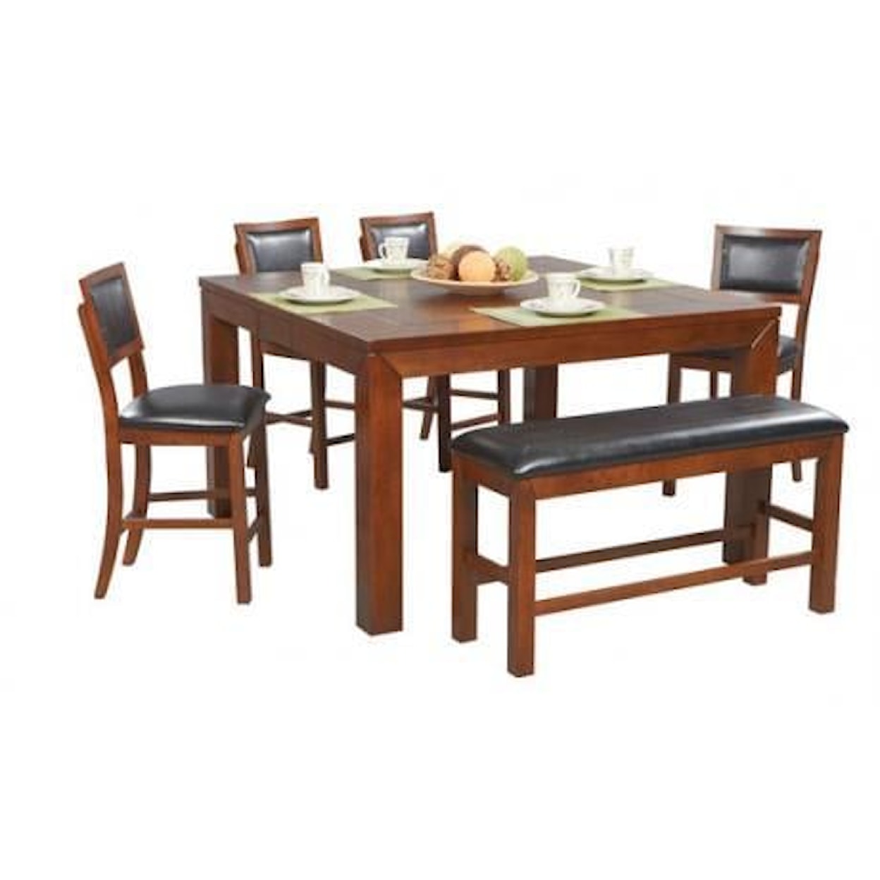 Winners Only Franklin 6-Piece Tall Table, Bench & Barstool Set