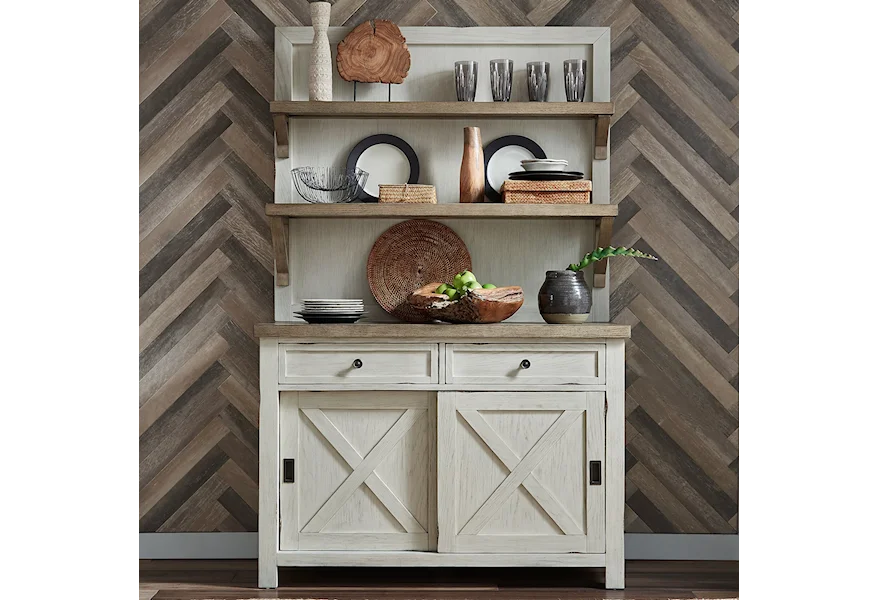 Amberly Oaks Hutch & Buffet by Liberty Furniture at VanDrie Home Furnishings