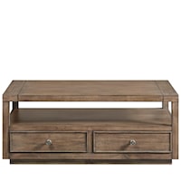 Modern Rustic Coffee Table with 2 Drawers