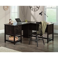 Transitional Edge Water L-Shaped Desk - Estate Black