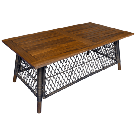 48″ Rectangular Coffee Table w/Wicker Base
