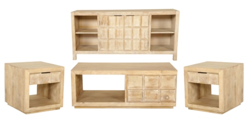 Rustic 4-Piece Occasional Set with Console