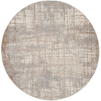 6' Ivory/Taupe Round Rug