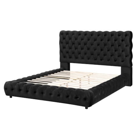 Upholstered Queen Bed with Tufting