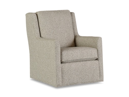 Contemporary Swivel Chair with Track Arms