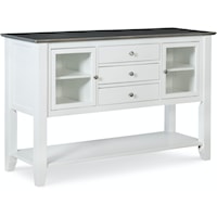 Transitional Server with 3-Drawers