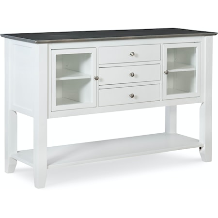 Transitional Server with 3-Drawers