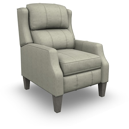 Transitional Three Way Recliner with High Legs