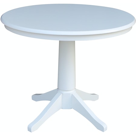 36'' Pedestal Table in Pure White