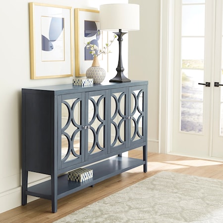 Transitional Four Door Accent Cabinet