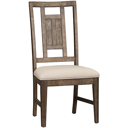 Transitional Lattice Back Side Chair