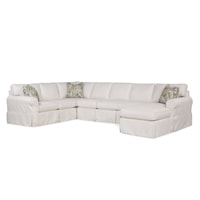 Transitional 4-Piece Sectional Sofa with Slipcover