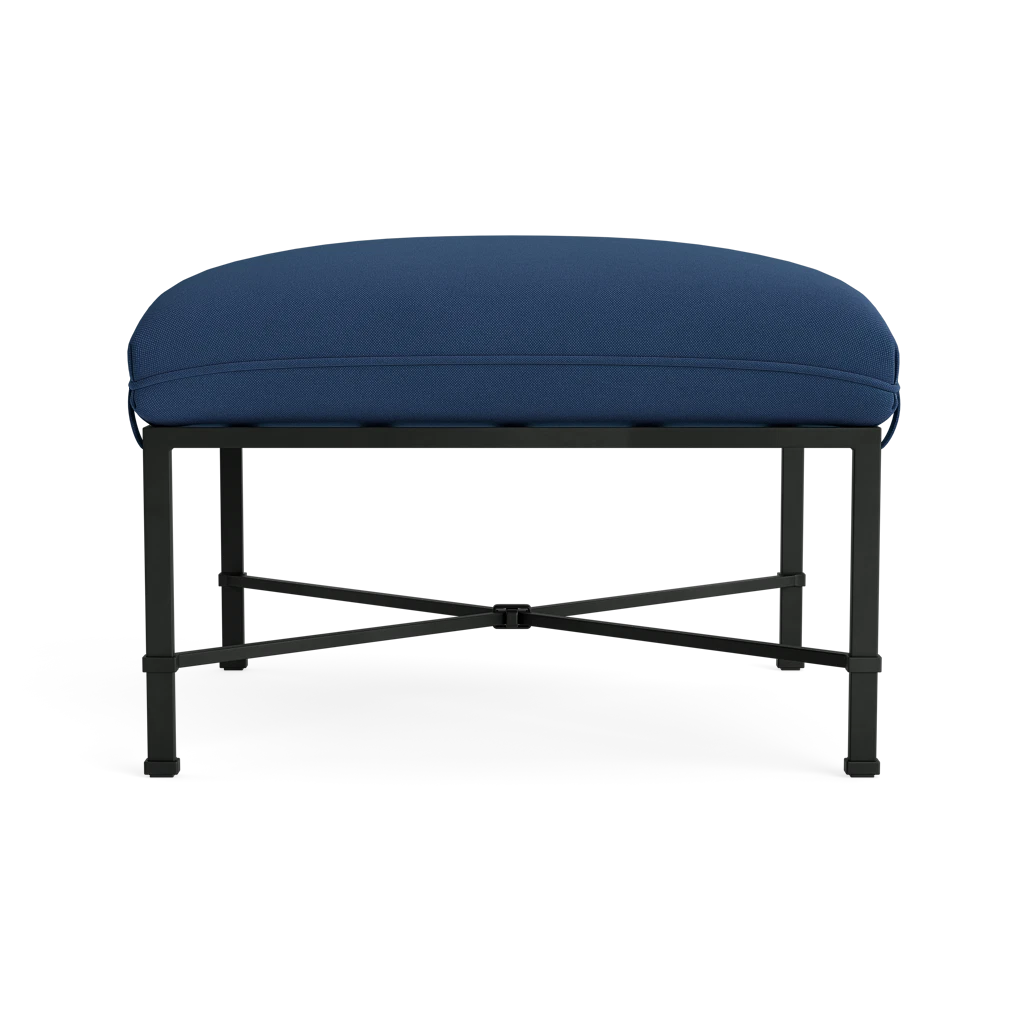 Cushioned X-Stretcher Chair Ottoman