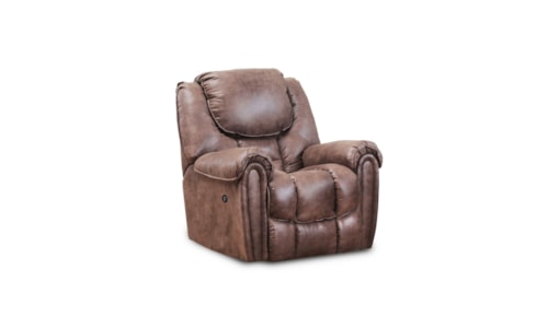 Casual Power Rocker Recliner with Pillow Top Arms