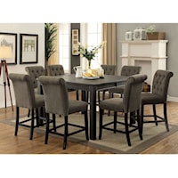 Rustic 7-Piece Counter Height Table and Chair Set