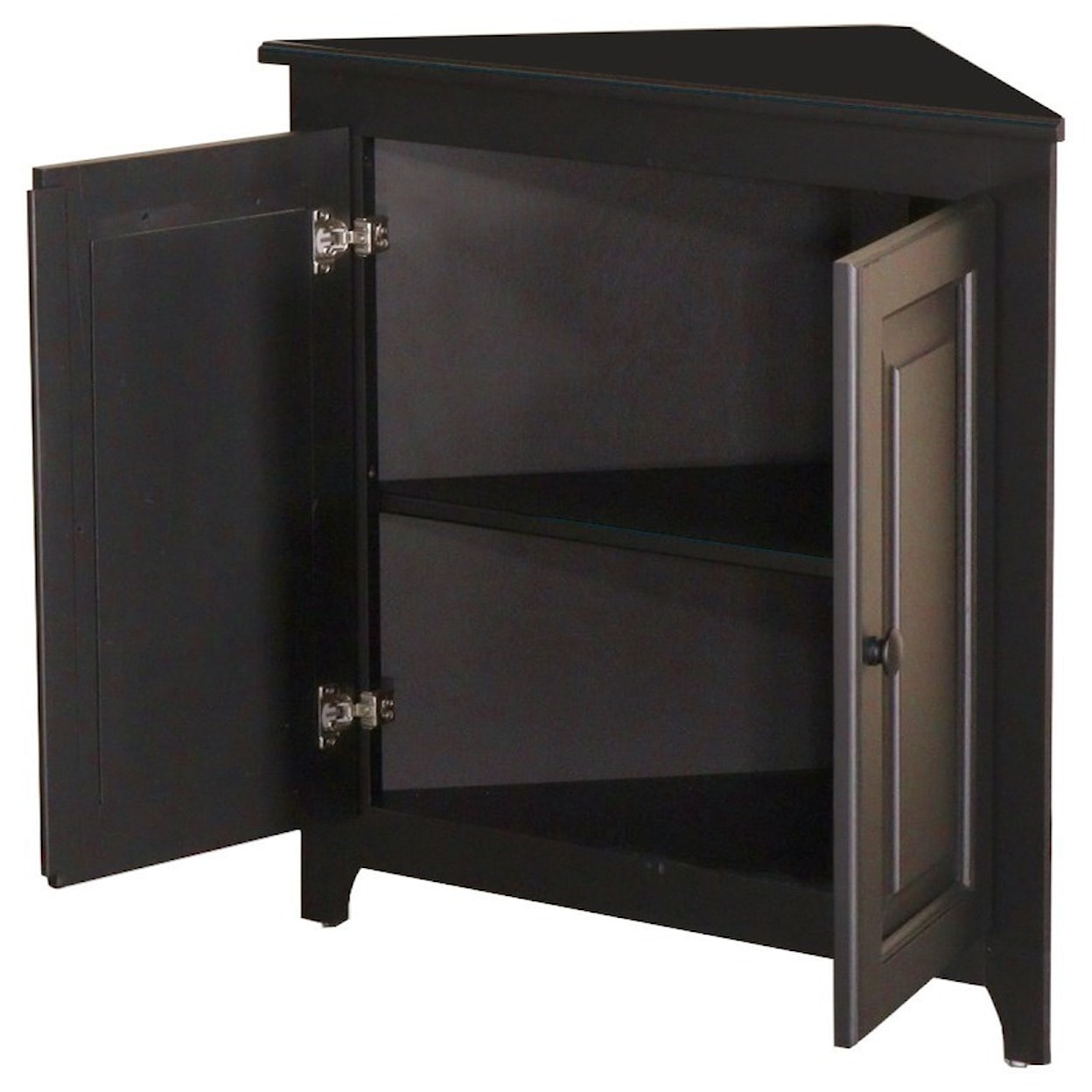 Archbold Furniture Pantries and Cabinets Corner Shelf with Doors