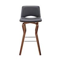 Contemporary Swivel Faux Leather Barstool