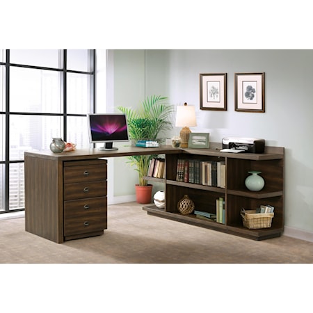 Peninsula Bookcase Desk