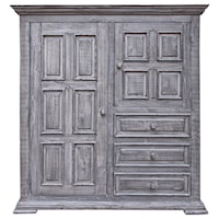 Solid Wood Gentleman's Chest with 2 Doors and 3 Drawers