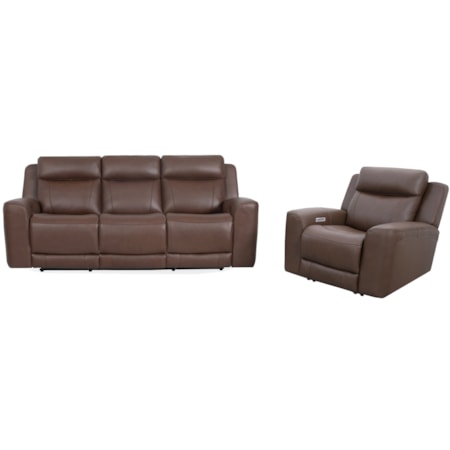 Power Reclining Sofa and Recliner Set