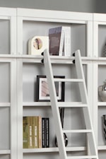 Parker House Boca Transitional 6-Piece Expanded Bookshelf Wall with Ladder and Corner Shelves