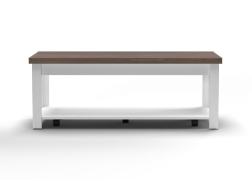 Cottage Coffee Table with Open Bottom Shelf