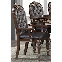 Traditional Dining Arm Chair with Button Tufting